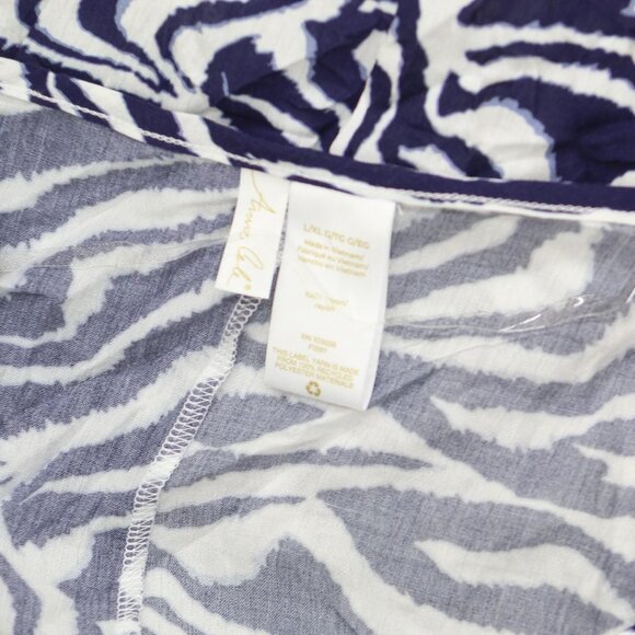 NEW Anne Cole Womens Plus Size Zebra-Print Swim Cover Up Tunic Navy / White L/XL - Picture 7 of 7